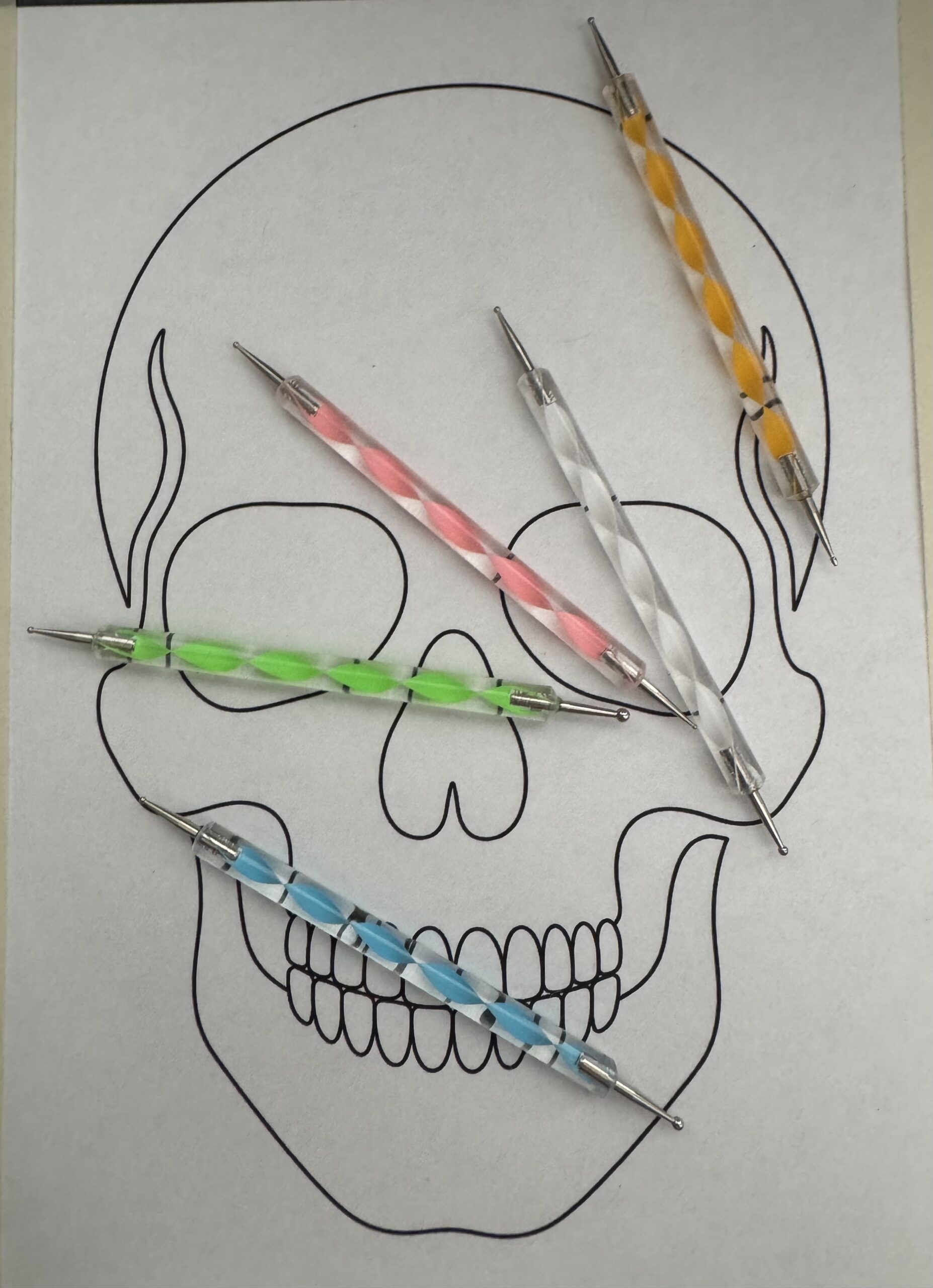 Skull stincil and the stylus tools